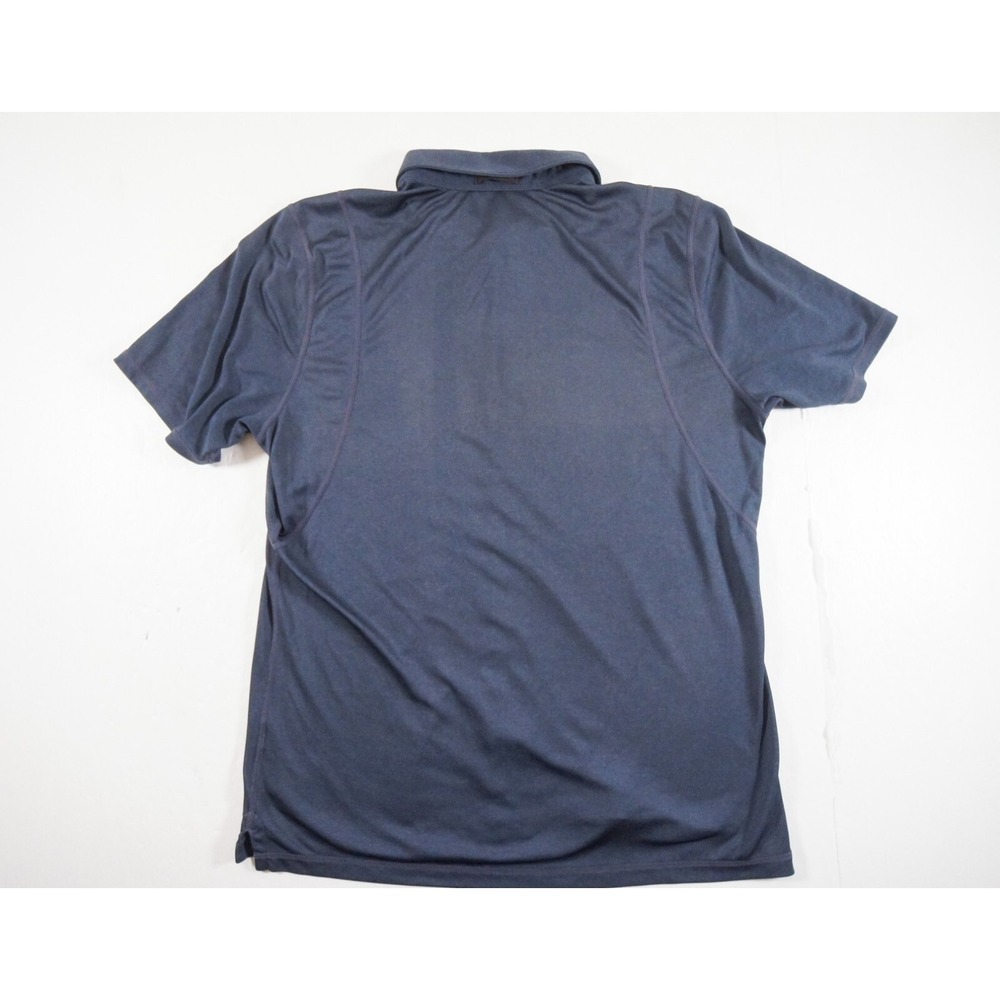 Qor Shirt Mens Large Blue Short Sleeve 1/4 Zip Collared Polartec Adult FLAW*** - Picture 6 of 12